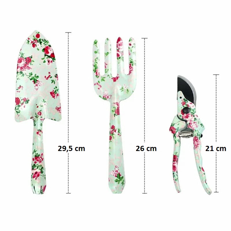 Kit Ferramentas de Jardim Em Aço Inoxidavel